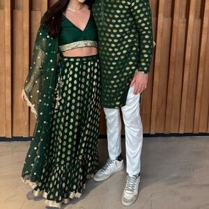Custom Green Lehenga